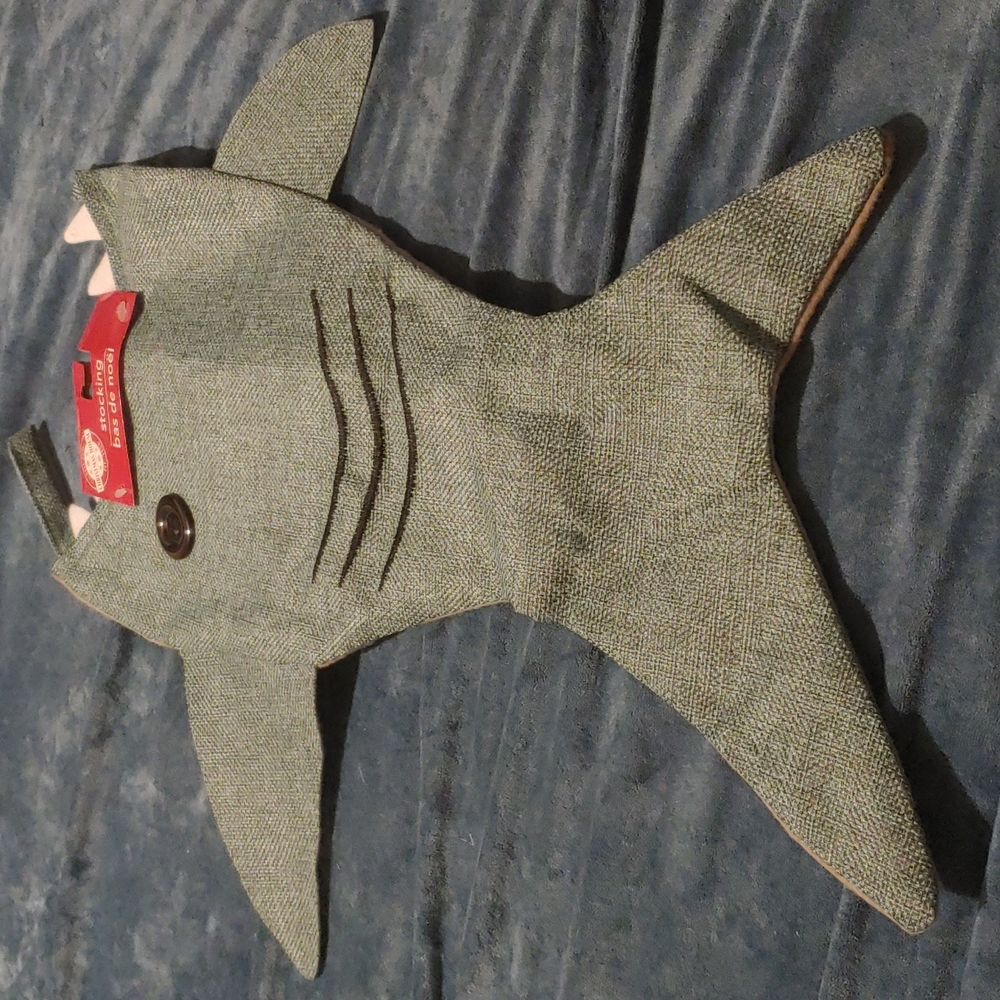 Christmas House Blue Shark Christmas Stocking